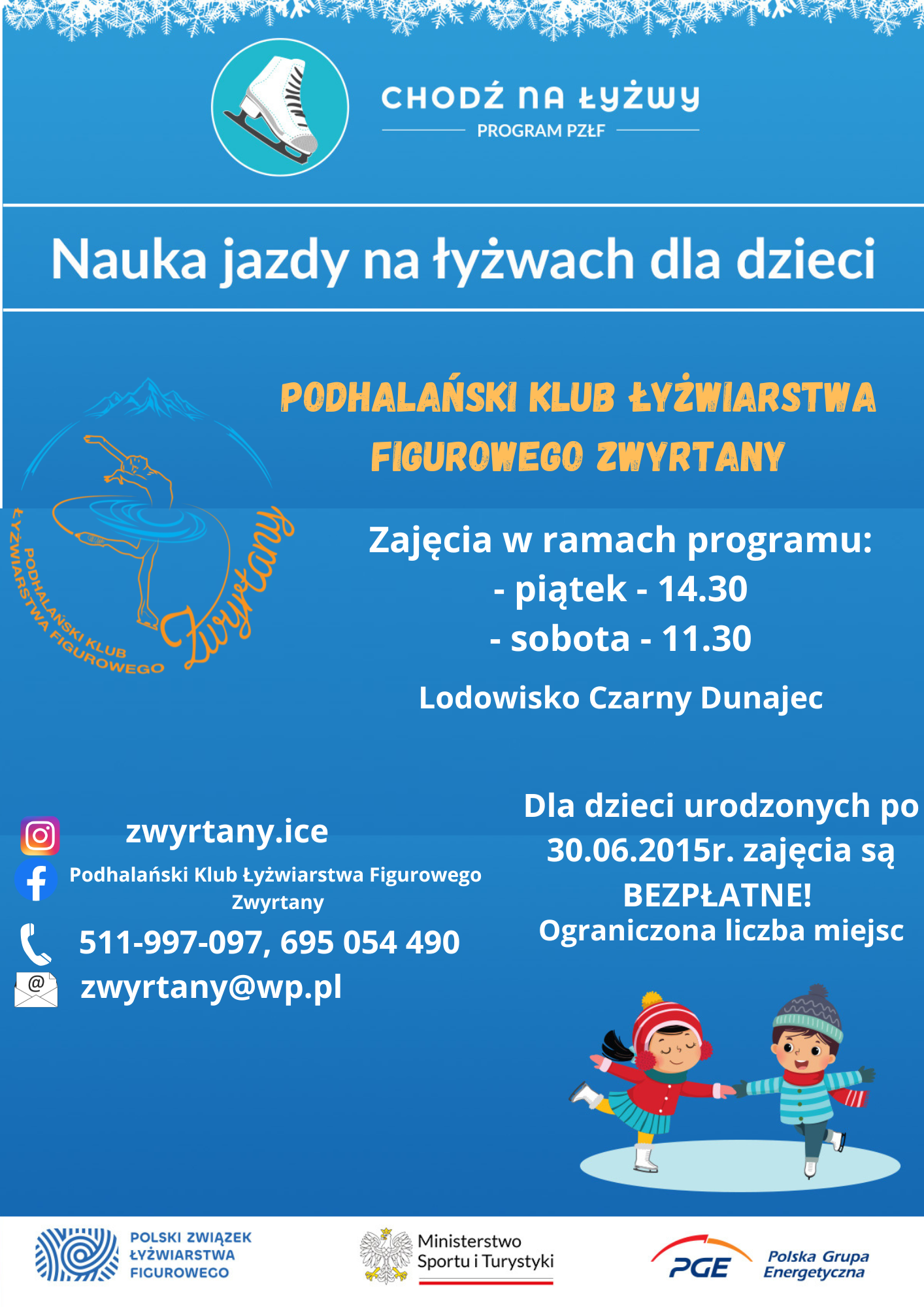 Zajęcia – nauka jazdy na łyżwach dla dzieci